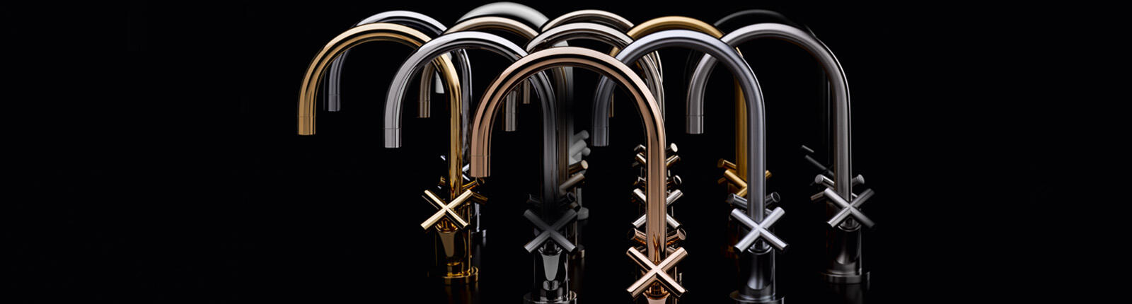 Tara von Dornbacht in verschiedenen Oberflächen-Ausführungen